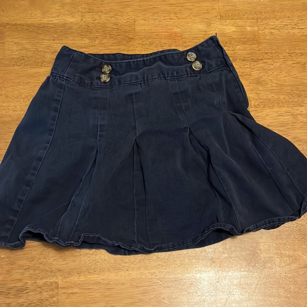 Old Navy Girls Medium Adjustable Waist Side Zip Navy Blue Uniform/Dress Skort